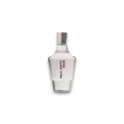 Transparenter Parfumflakon mit hellrosa Eau de Parfum, moderner Verschluss, Duft für Damen