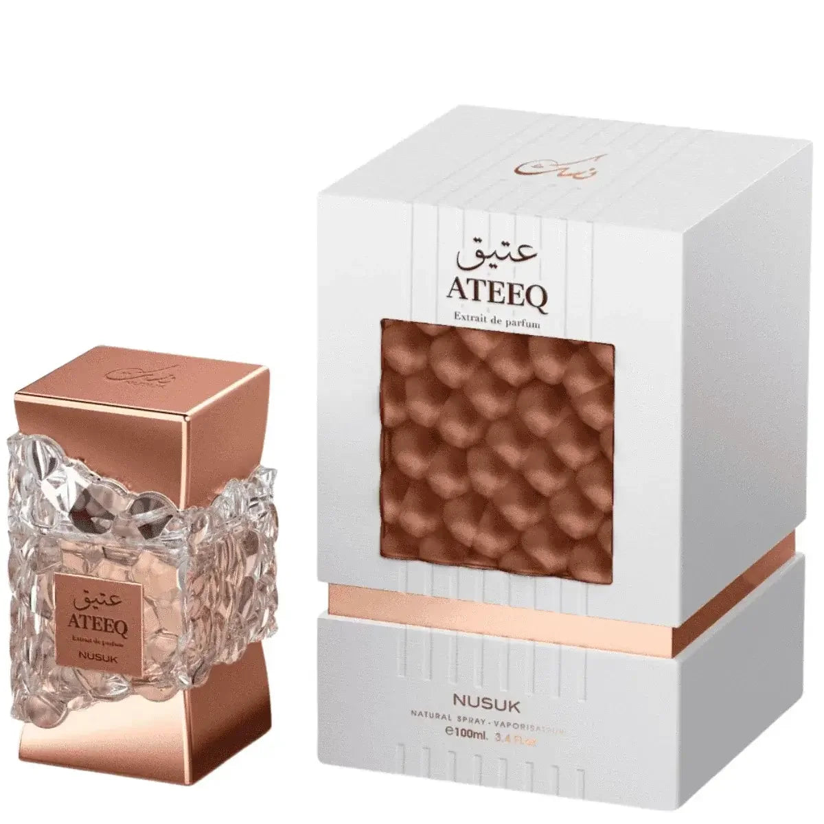 Luxusparfum Ateeq Extrait de Parfum Flakon mit strukturierter Geschenkbox, 100ml