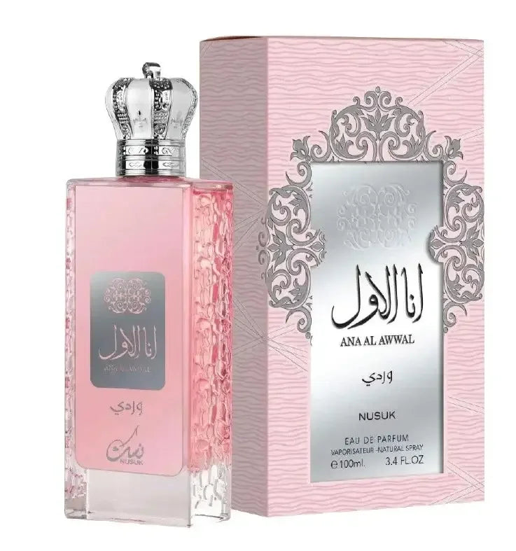 Luxus Parfum Ana Al Awwal NUSUK, eleganter Flakon mit silberner Krone, 100ml Eau de Parfum