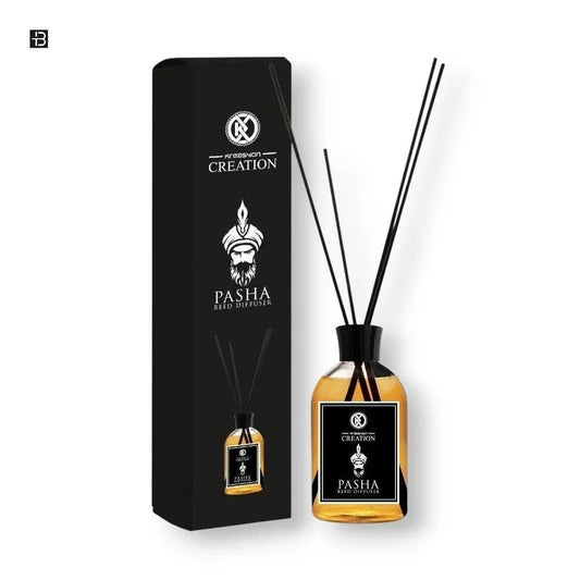 Pasha Raumduft Diffuser mit schwarzen Stäbchen und eleganter Geschenkverpackung