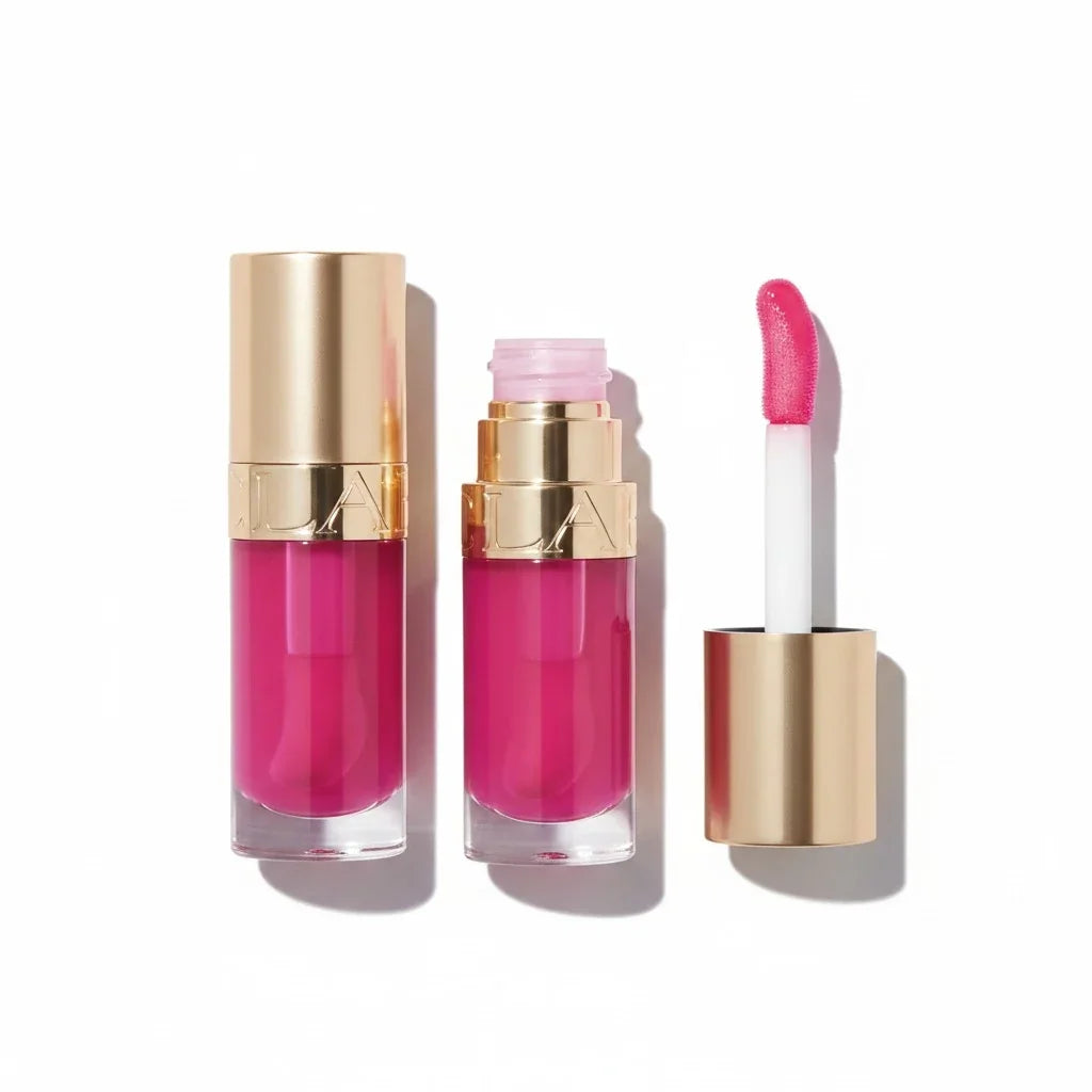 Clarins 02 Lip Comfort Oil Raspberry with sweetbriar rose oil