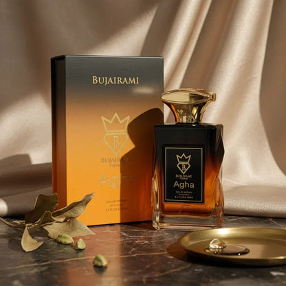 Bujairami Agha Eau de Parfum Flakon mit edlem Goldverschluss und Geschenkbox, Luxusparfum für Damen & Herren