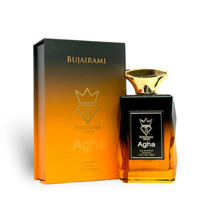 Bujairami Agha Eau de Parfum 100ml mit goldener Flasche und edler Verpackung