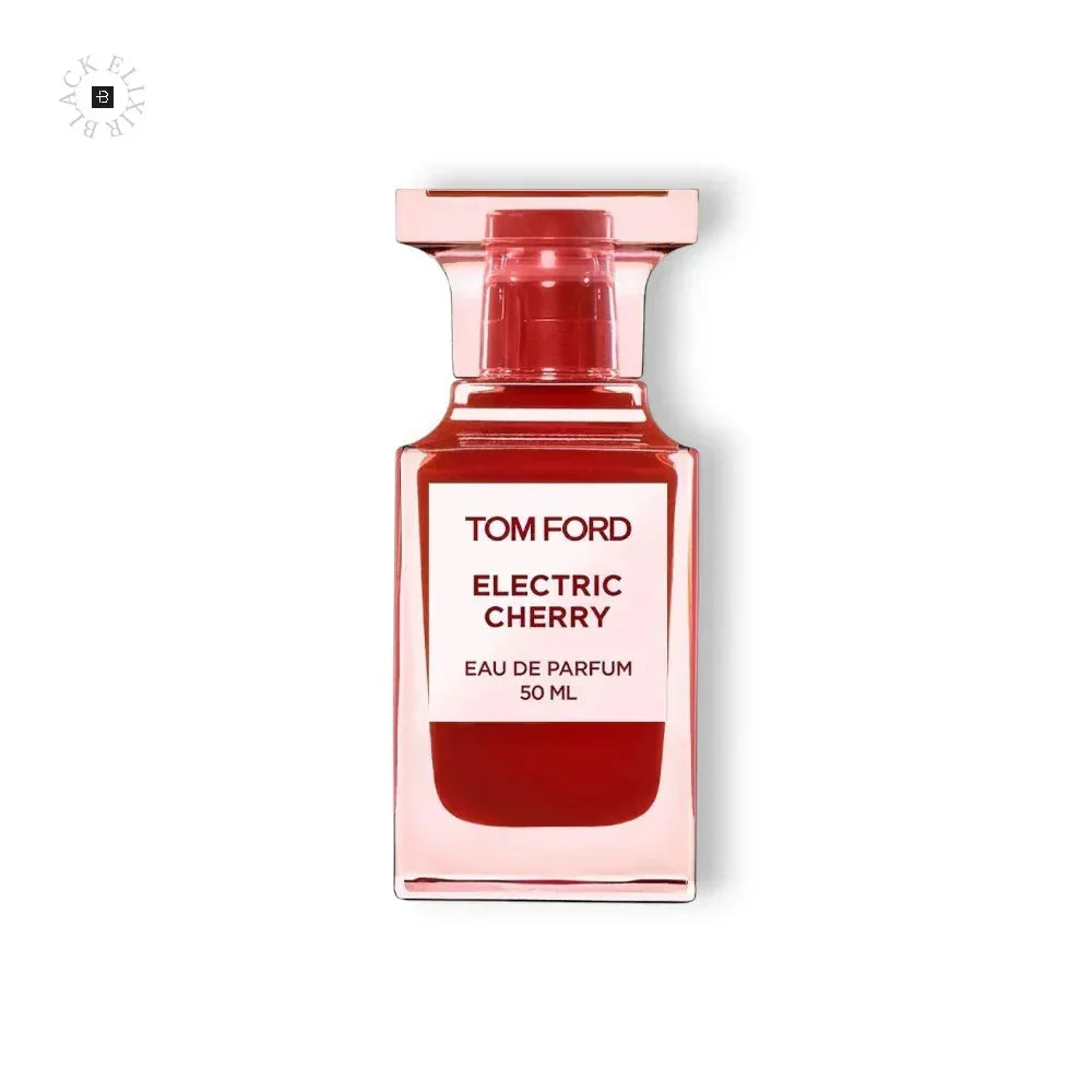 Roter Flakon Tom Ford Electric Cherry Eau de Parfum 50 ml vor weißem Hintergrund