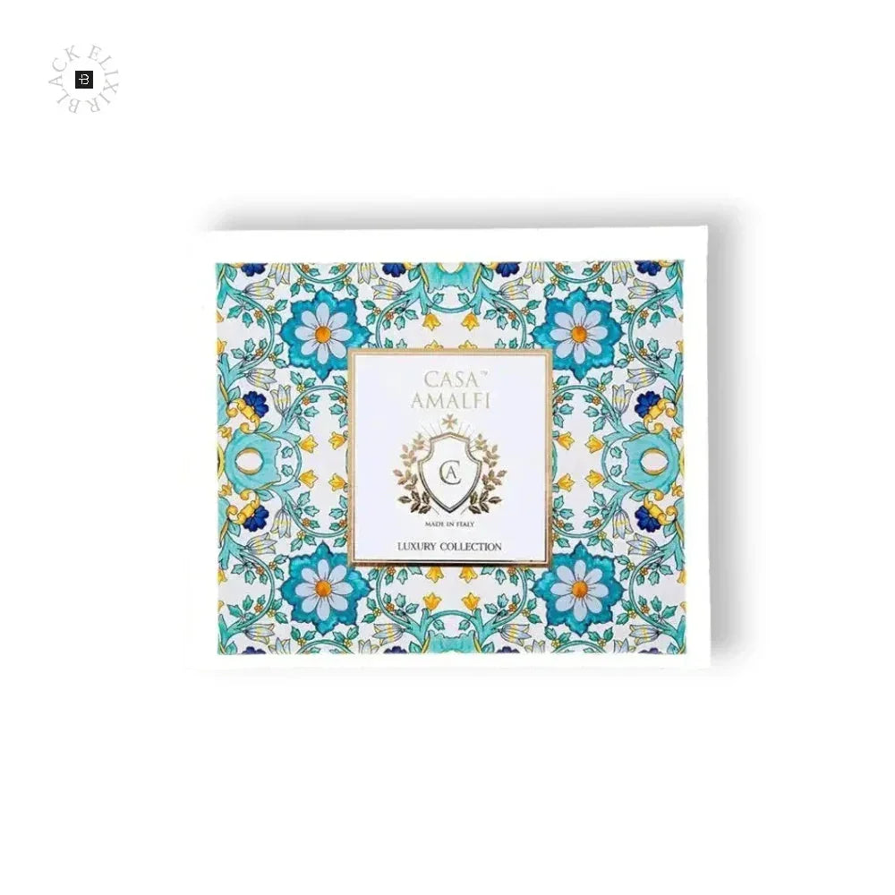 Luxus Duftbox mit floralen blauen und goldenen Mustern, CASA AMALFI Luxury Collection