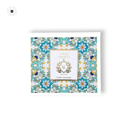 Luxus Duftbox mit floralen blauen und goldenen Mustern, CASA AMALFI Luxury Collection