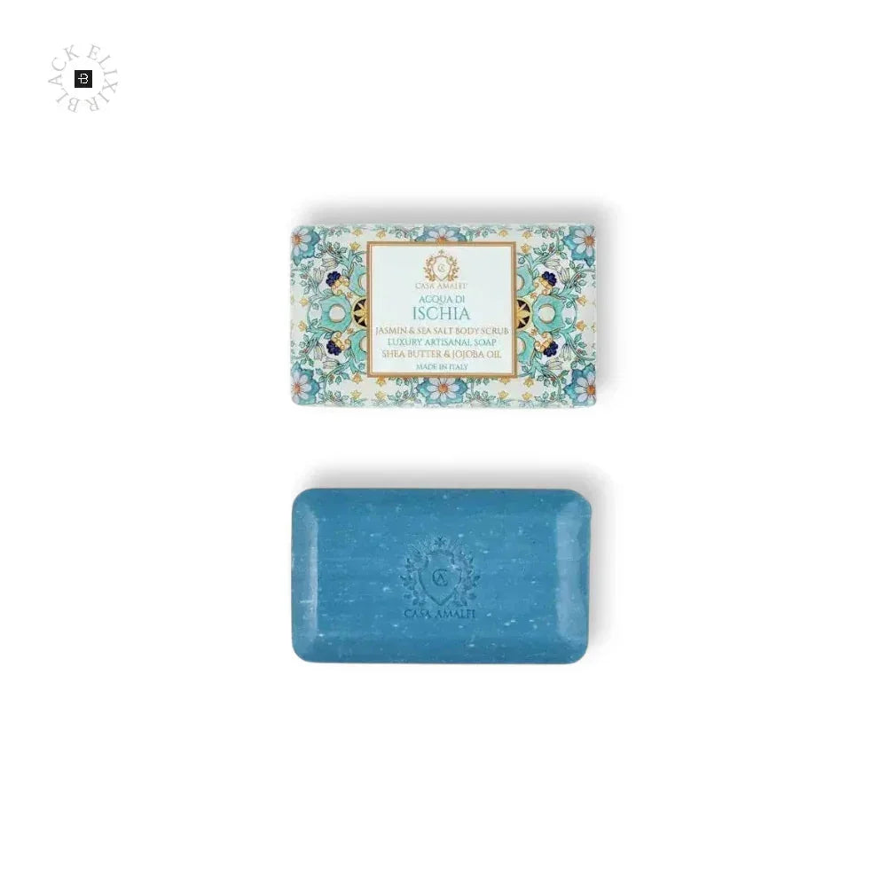 Luxus Seife mit orientalischem Muster, blaue Seife und dekorative Verpackung, Duft Jasmin Meersalz
