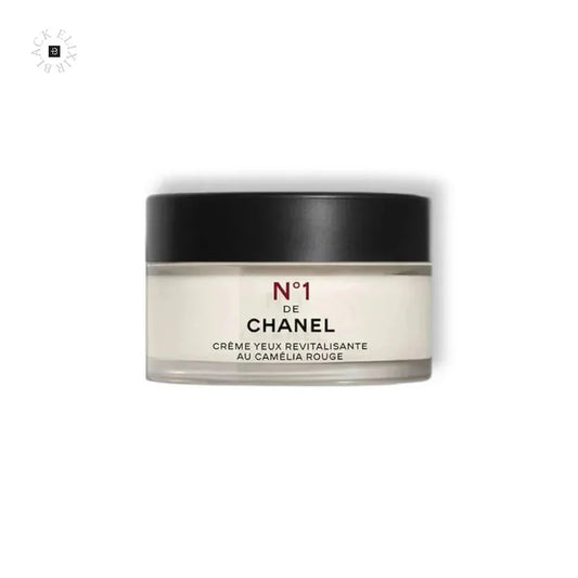 Luxuriöse Augencreme im eleganten Tiegel mit schwarzem Deckel, Produktfoto vor weißem Hintergrund.