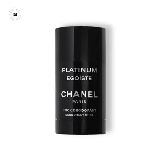 Schwarzer Deodorant Stick mit weißer Schrift auf weißem Hintergrund, Produktfoto