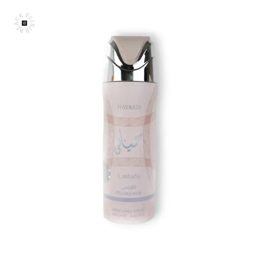 Lattfa Hayaati Florence Parfümspray 200ml mit silbernem Deckel auf weißem Hintergrund