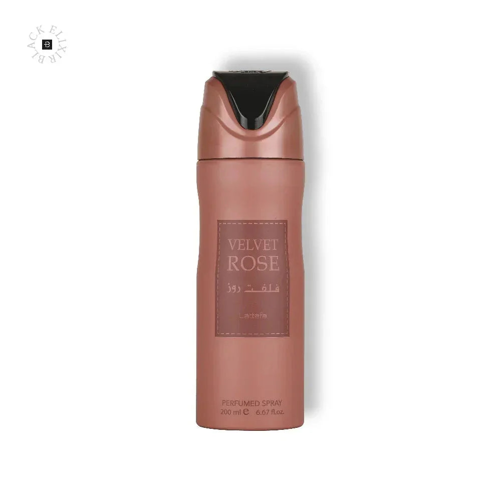 Rosa Parfümspray-Flasche Velvet Rose, 200ml, auf weißem Hintergrund
