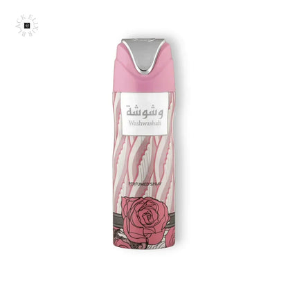 Pinkes Parfümspray mit Rosendesign und Aufschrift Washwasah, luxuriös, für Damen
