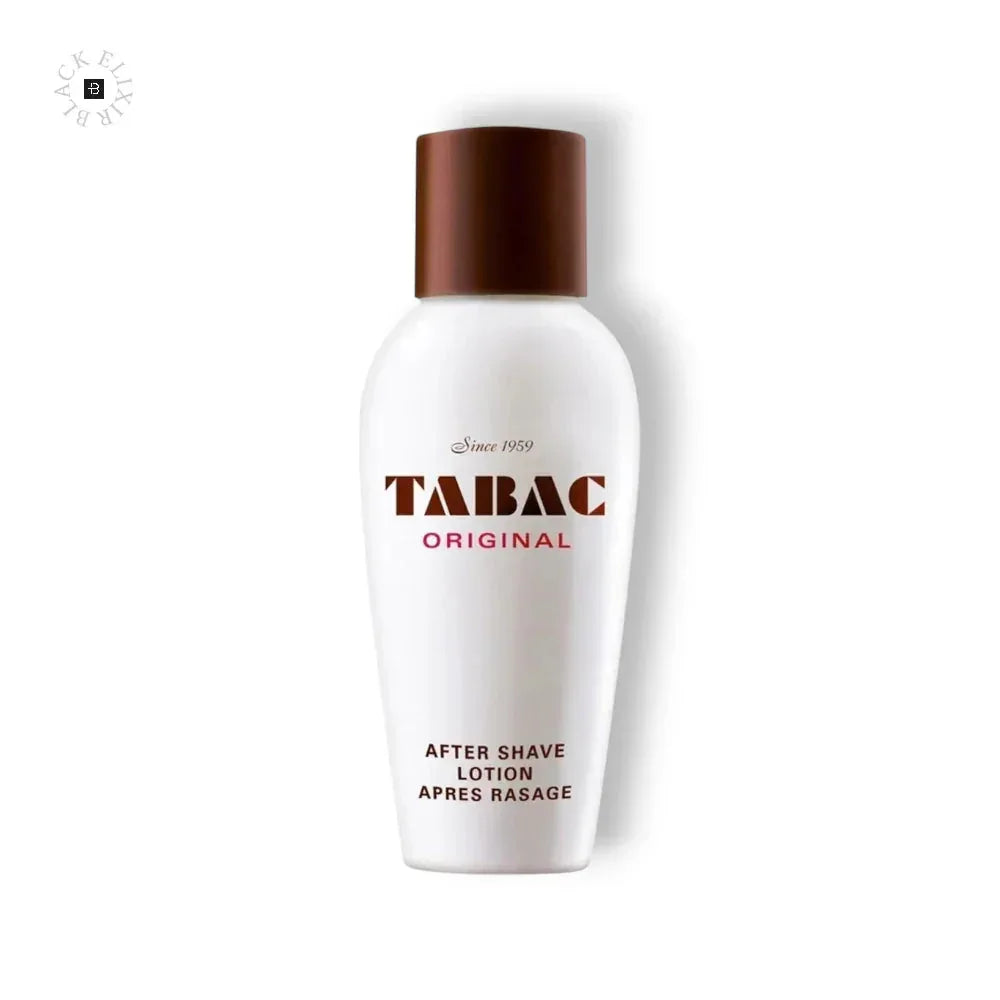 Tabac Original After Shave Lotion Flasche mit braunem Deckel auf weißem Hintergrund