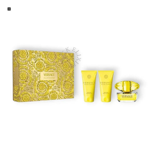 Versace Yellow Diamond Geschenkset mit Parfum und Körperpflege in gelber Verpackung