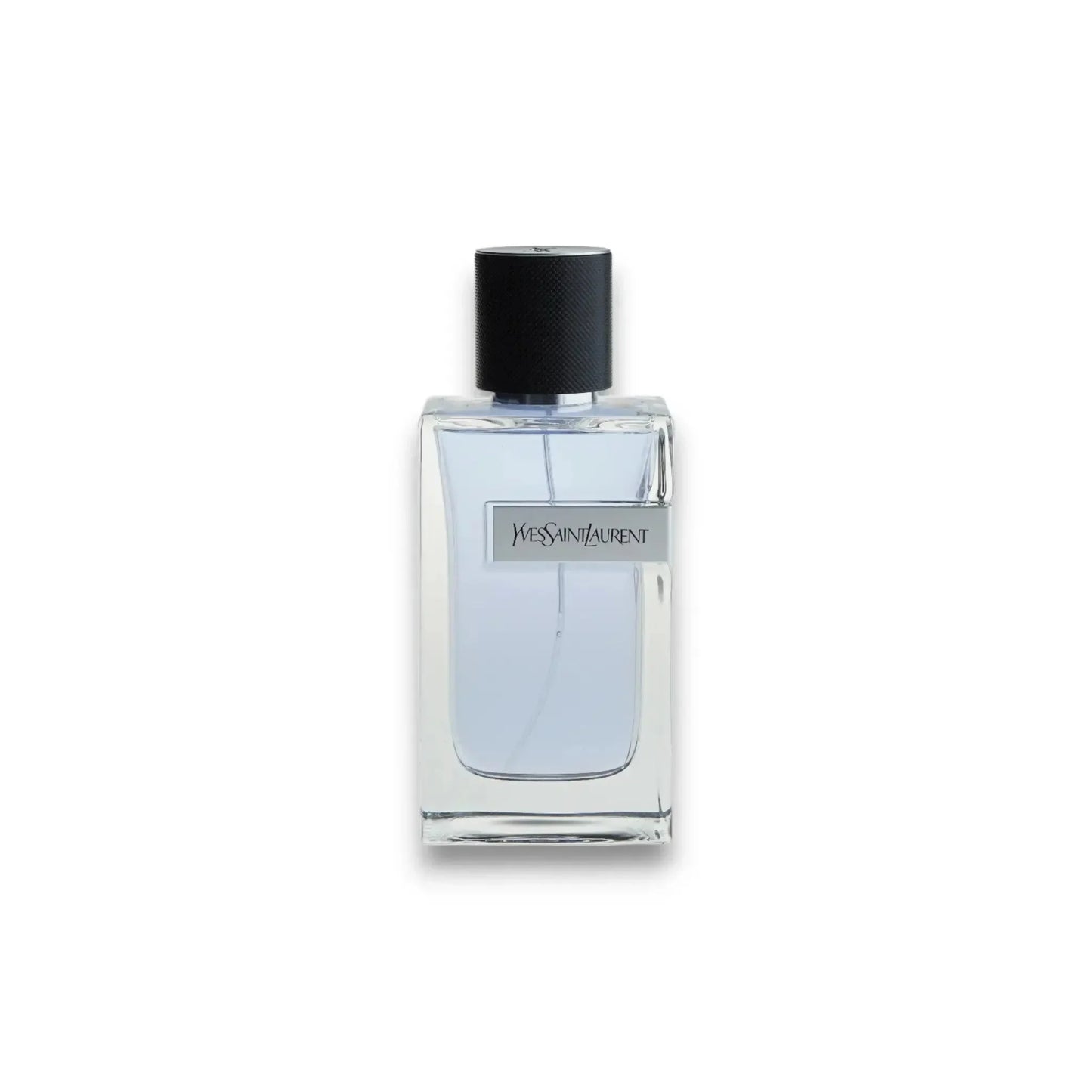 Elegantes Herrenparfum in transparentem Flakon mit schwarzem Deckel und sichtbarem Label